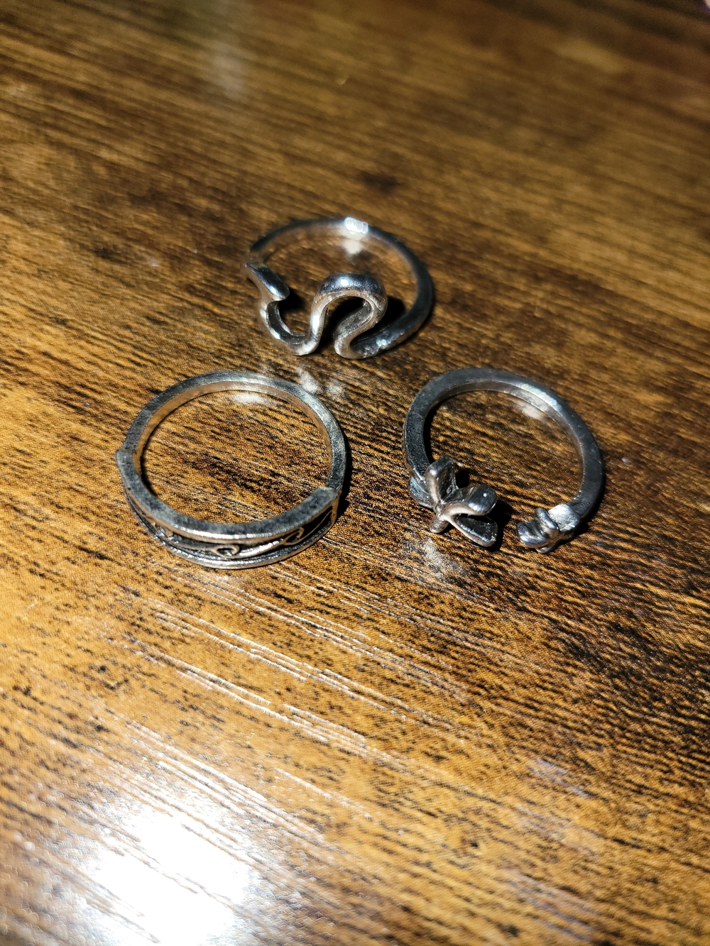 Silver Tone Women’s Decorative Ring Set - Silver Size 6